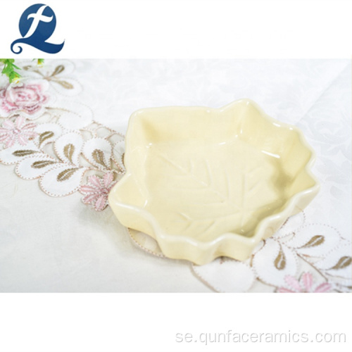 Multi Color Maple Leaf Form Ceramic Fruit Dish